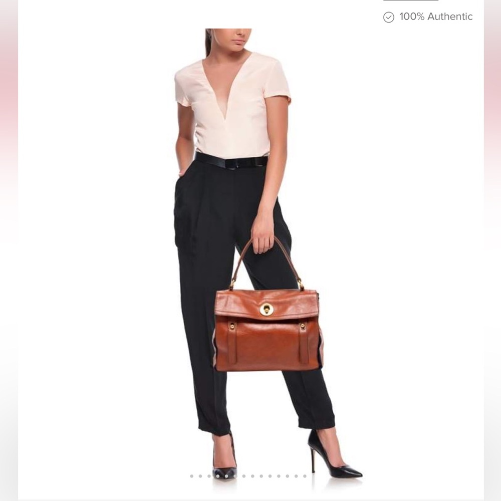 Yves Saint Laurent Brown Leather Top-Handle Satchel